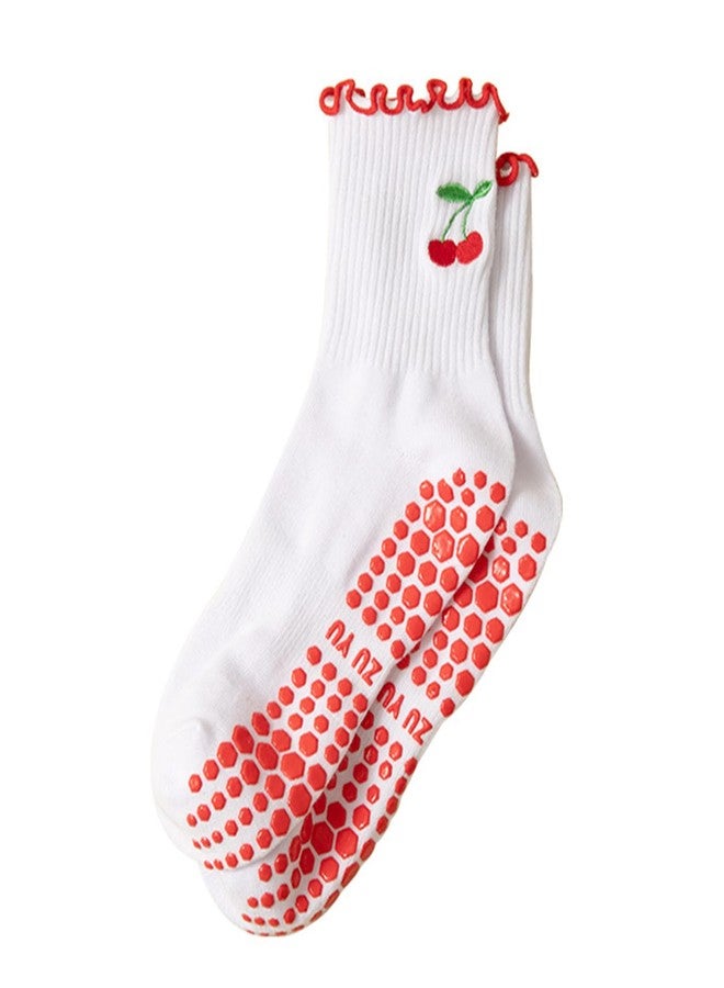 BOBOAR Pilates Yoga Grip Anti Slip Grippy Socks With Grips for Women Non Skid Cotton Crew for Barre Workout - Image 1